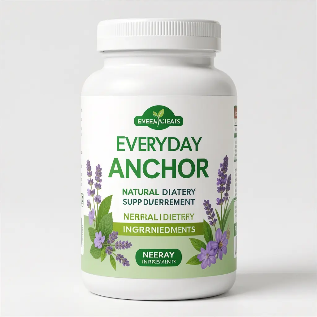 Everyday Anchor natural dietary supplement bottle with herbal ingredients